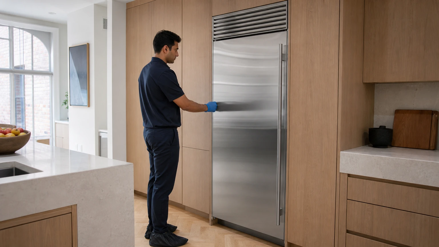 Built-in refrigerator diagnostic visit in the service area